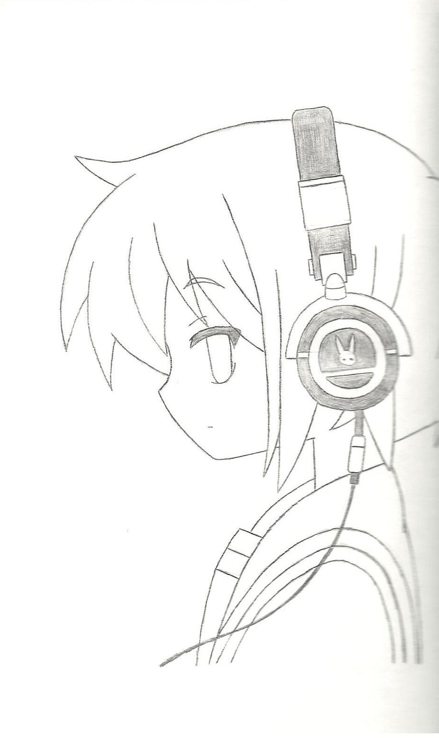 900x1513 Emo Anime Girl With Headphones Drawings