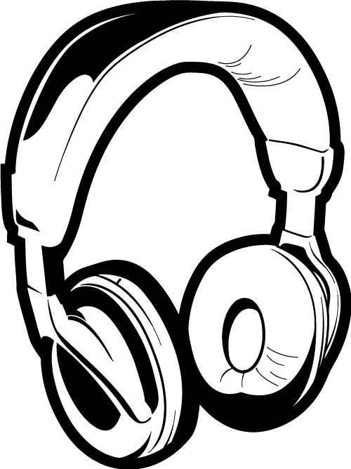 500x668 Headphones Drawing Dj Clipart