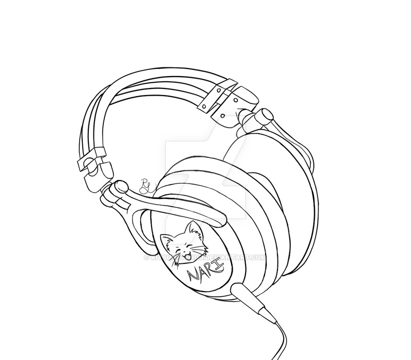 800x700 Nari's Headphones Outline By Kitsunetengu