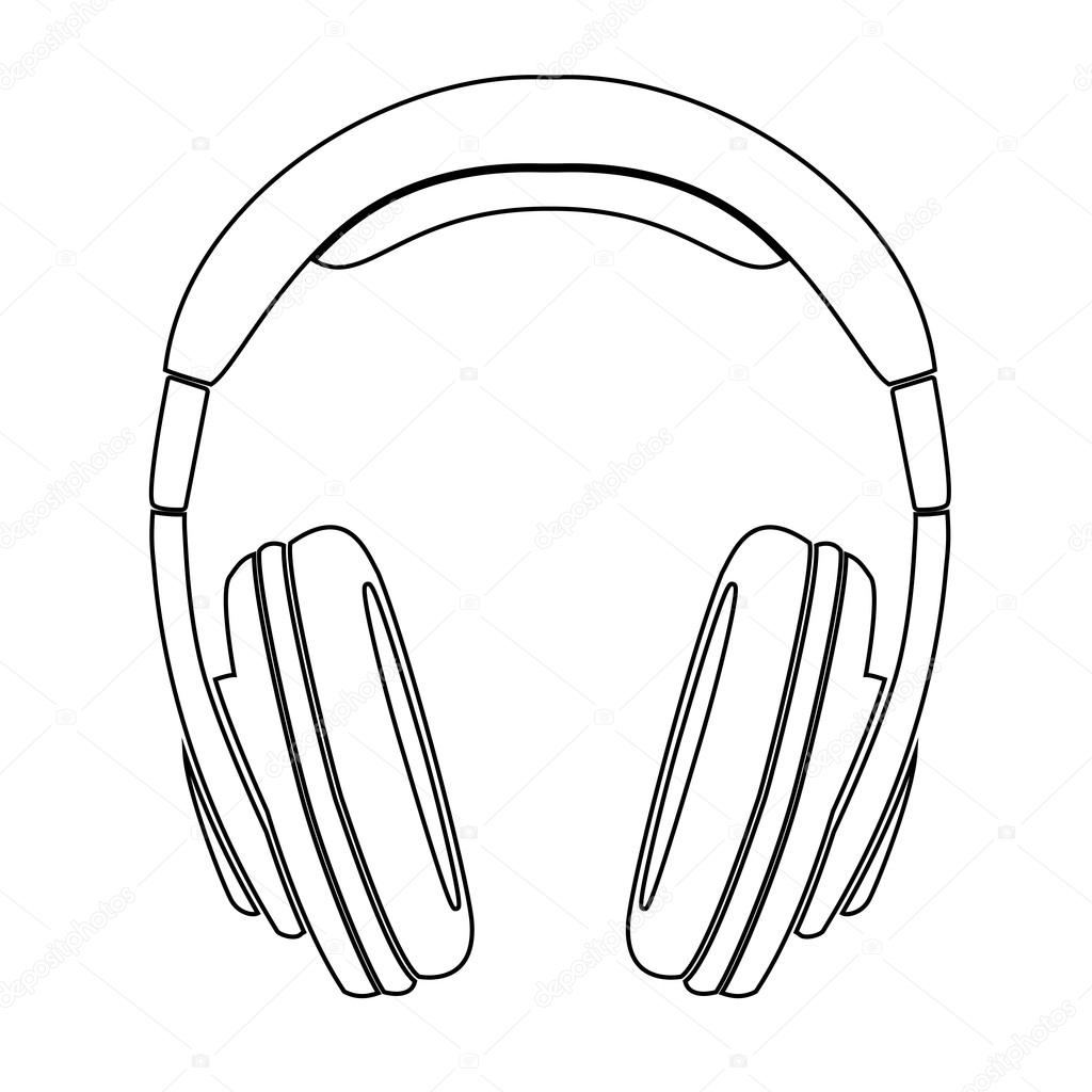 1024x1024 Simple Headphones In Silhouette Stock Vector Ngaga35