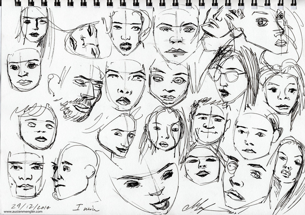 1024x723 Gesture Drawings (Heads)