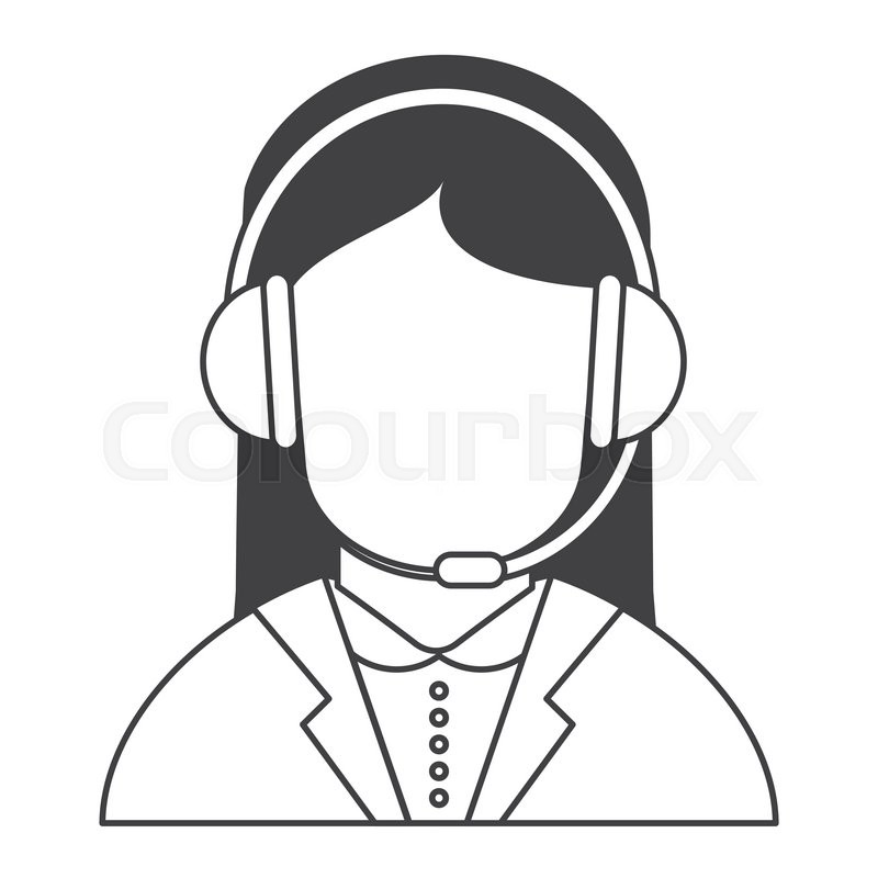 800x800 Flat Design Female Person With Headset Icon Vector Illustration