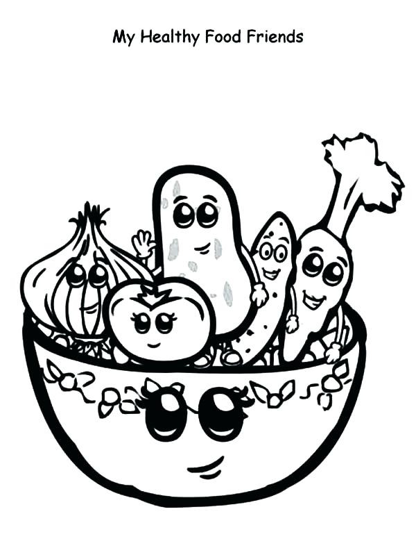 600x776 Healthy Food Coloring Page