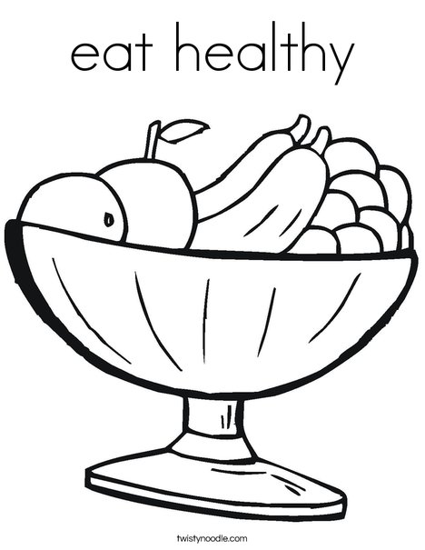 468x605 Eat Healthy Coloring Page