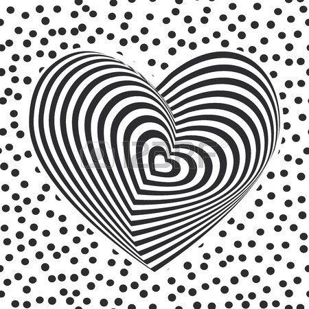 450x450 Black Heart On White Background. Optical Illusion Of 3d Three