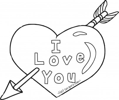 405x338 Printable Valentines Day Hearts And Arrow Coloring Pages