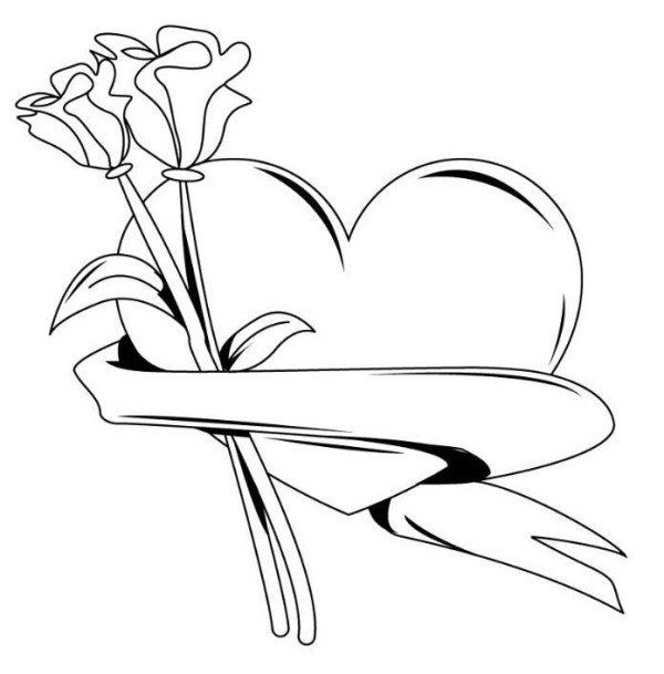 600x609 Coloring Pages Of Hearts With Arrows