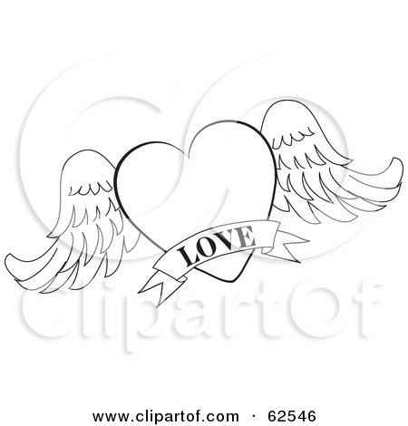 450x470 Royalty Free (Rf) Clipart Illustration Of A Black And White Winged