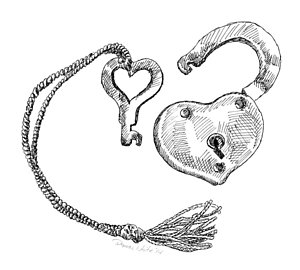 300x270 Heart Key Drawings