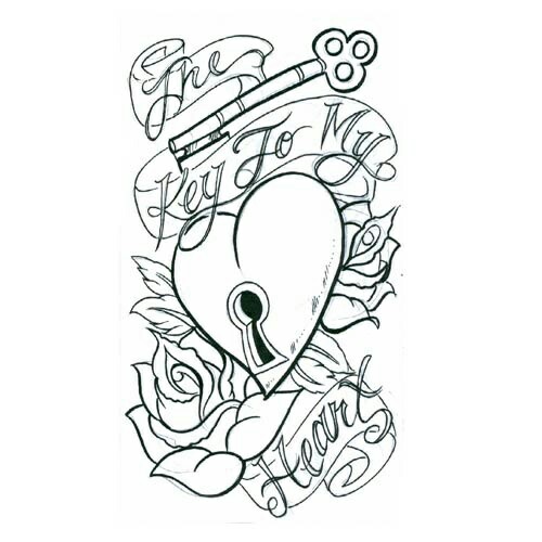 500x500 The Key To My Heart Tattoo Art Designs Drawing Ideas