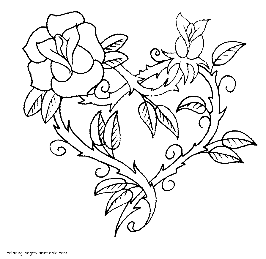 895x872 Coloring Pages Fancy Coloring Pages Of Roses And Hearts Coloring