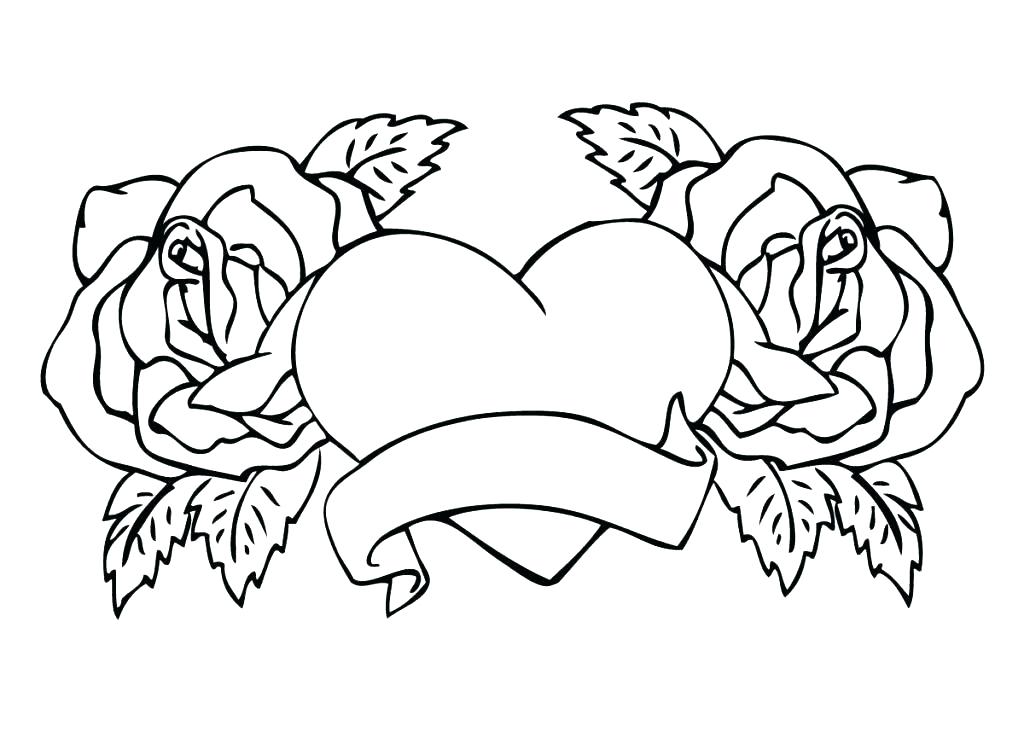 Heart And Roses Drawing at GetDrawings | Free download
