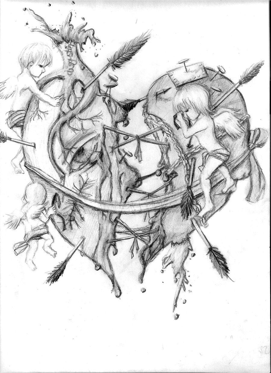 900x1237 Creepy Heart By Artloverkittenpaws