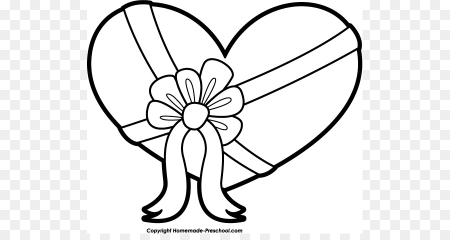 900x480 Valentines Day Heart Black And White Clip Art