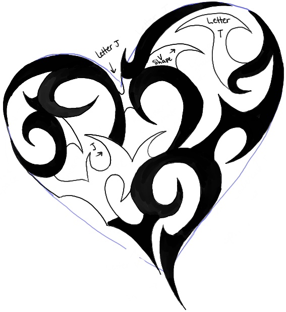 567x619 How To Draw A Tribal Heart Tattoo Design In Easy Steps Tutorial
