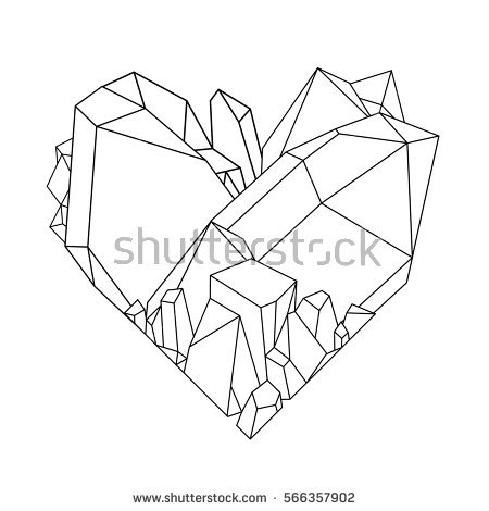 450x470 Drawn Crystals Crystal Heart