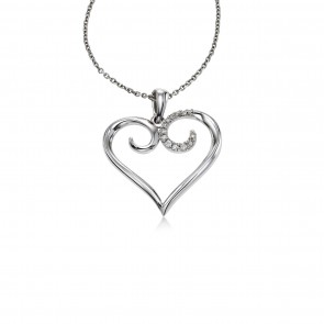 295x295 Shop All Heart Jewelry Diamond Heart Necklaces, Sterling Silver