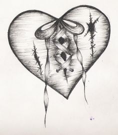 236x270 Drawn Hearts Design Drawing