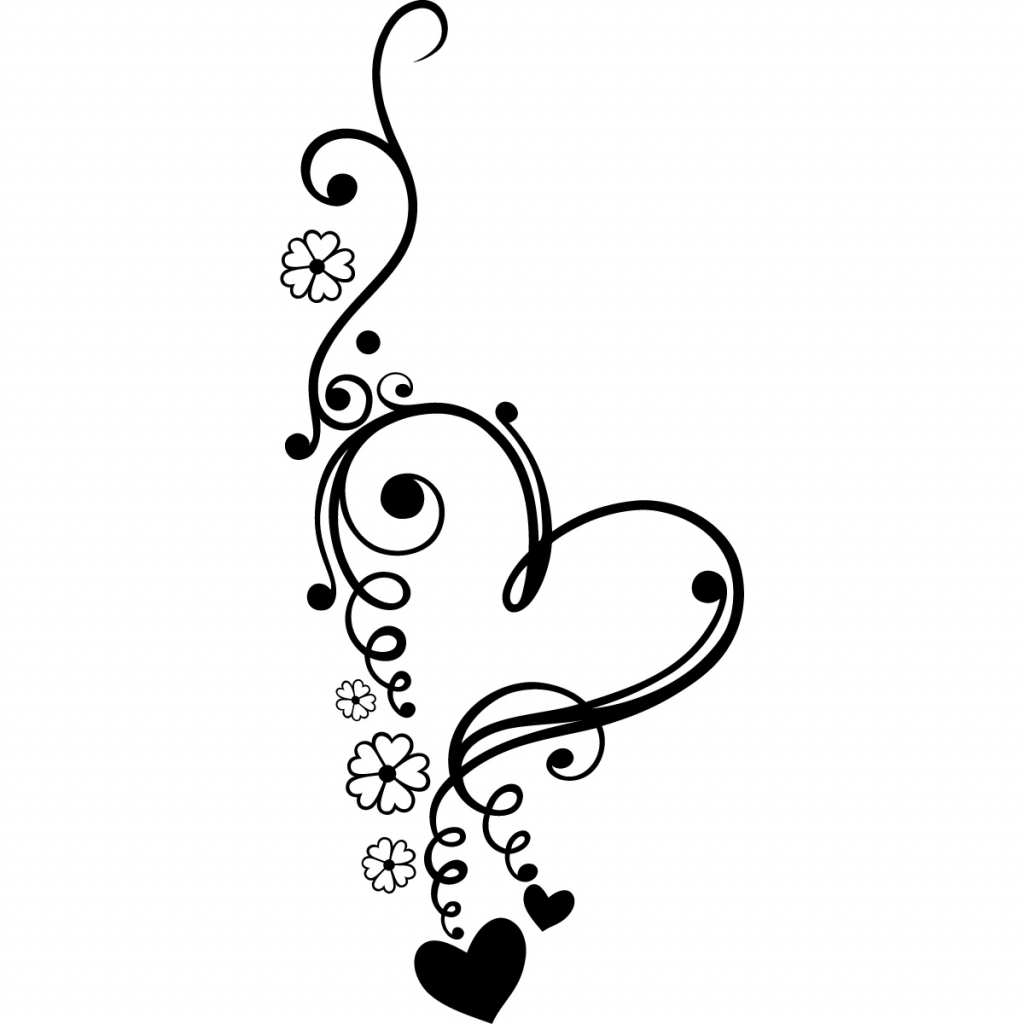 1024x1024 Drawings Flowers Hearts