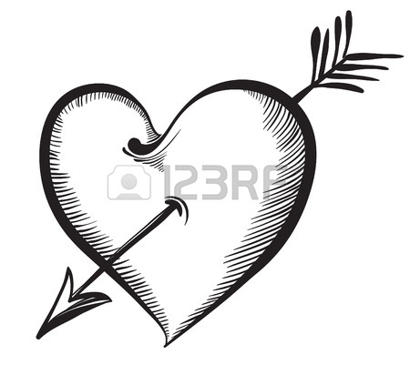 450x401 Valentine Heart. Key Lock In The Shape Of A Heart. Hand Drawn