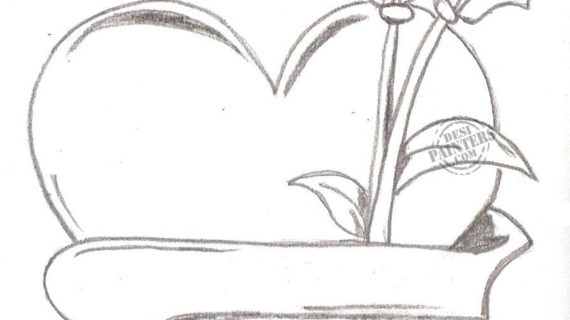 570x320 Pencil Sketch Of Heart