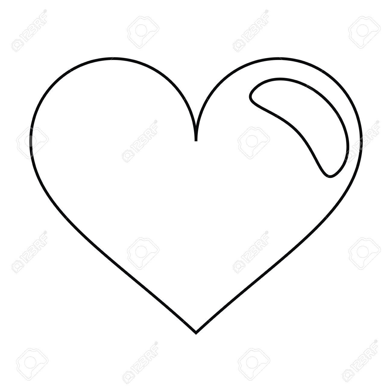 1300x1300 Heart Love Romantic Symbol Outline Vector Illustration Eps 10