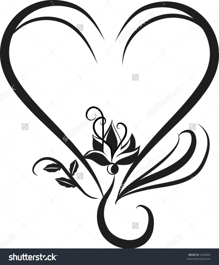 846x1024 Flower Heart Drawing Flower Heart Drawing