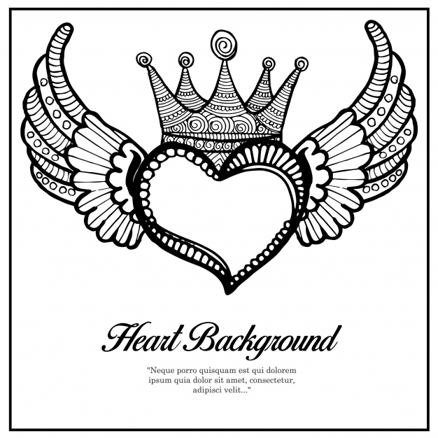 626x626 Hand Drawn Heart Background Vector Free Download
