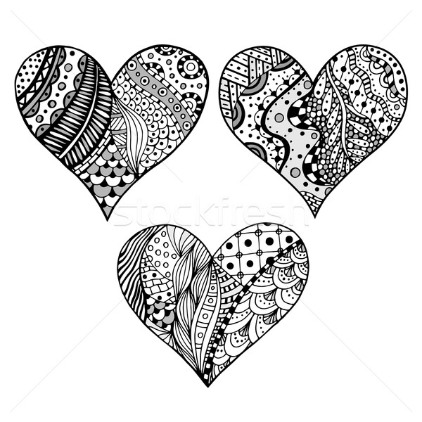 600x600 Set Of Hand Drawn Hearts Vector Illustration Volodymyr Vechirnii