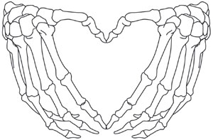 300x197 Free Embroidery Design Skeleton Heart Hands