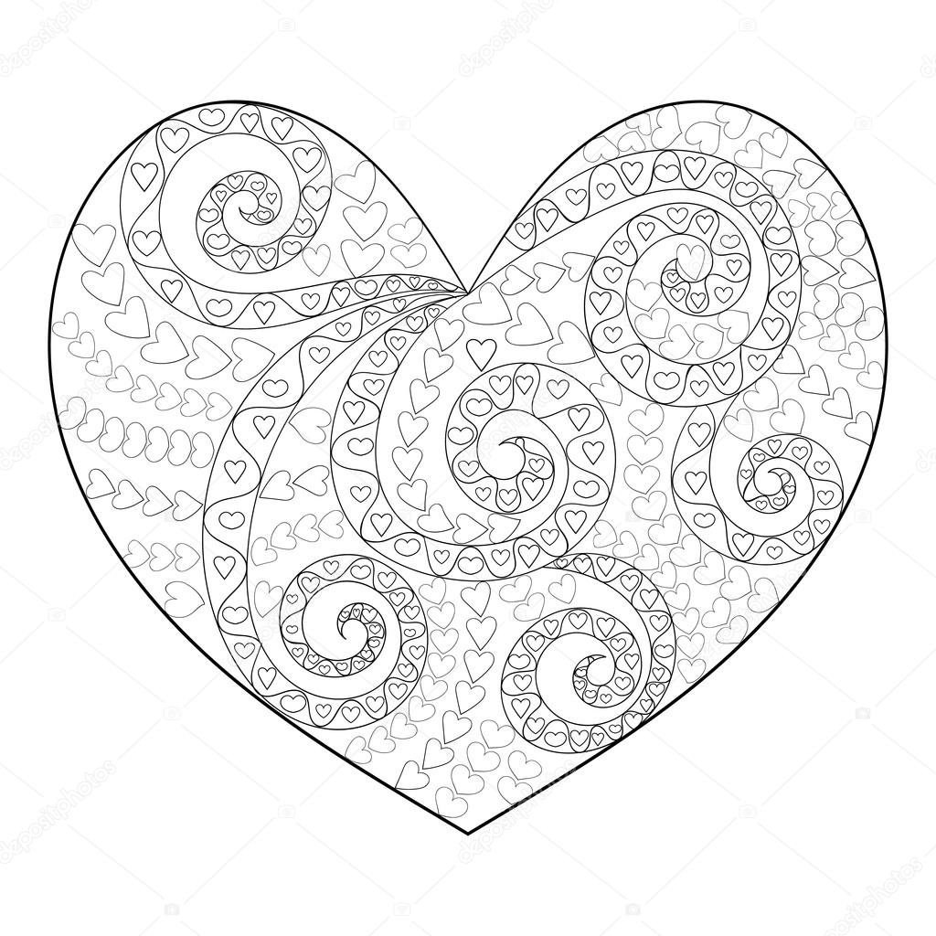 1024x1024 Cute Heart With High Details. Stock Vector Lezhepyoka