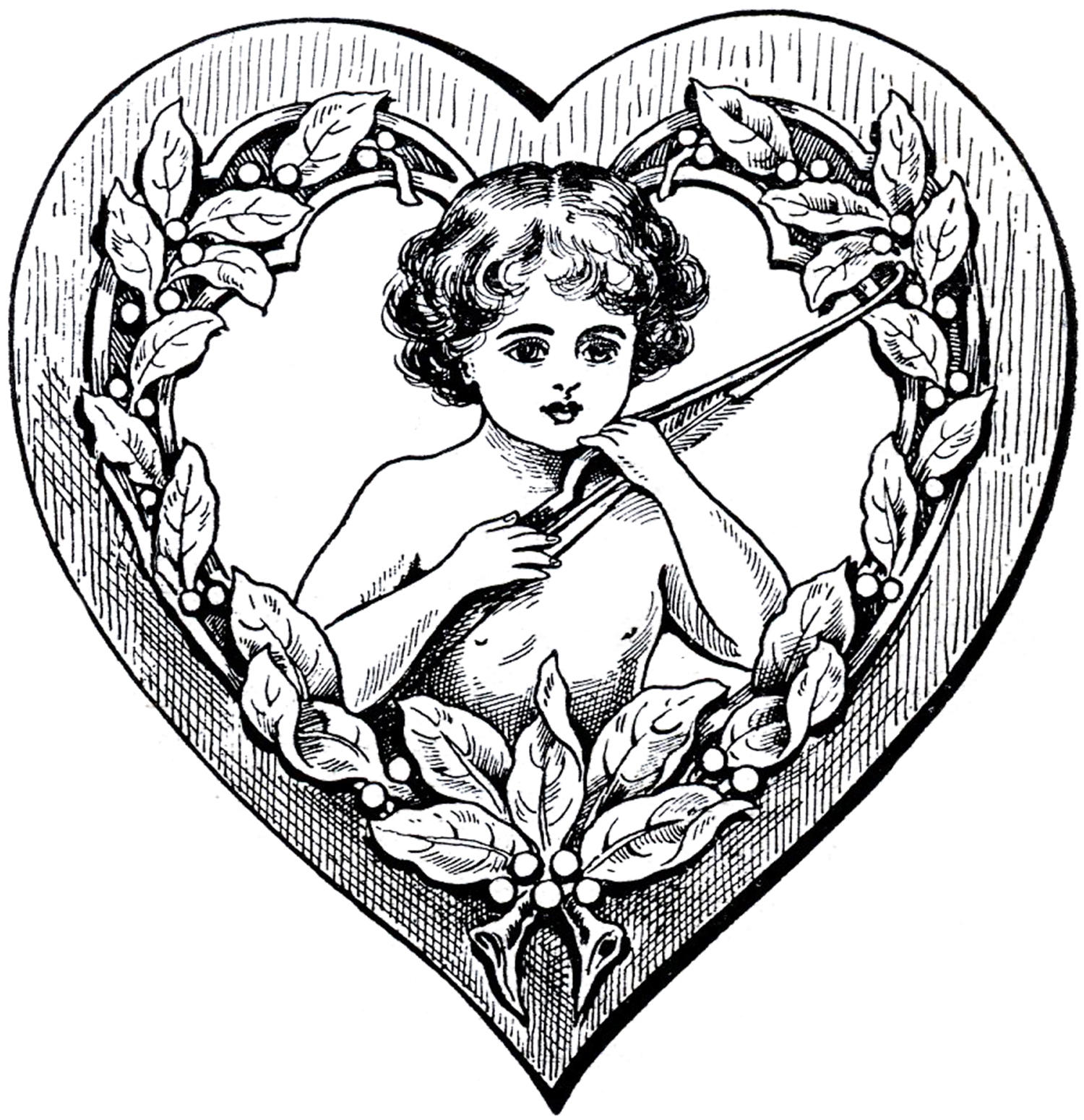 1500x1550 Cupid Heart Clip Art