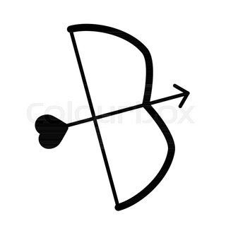 320x320 Cupid Arrow With Heart Line Icon, Outline Vector Sign, Linear