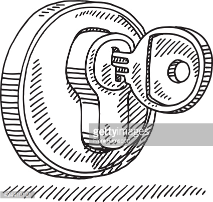 425x404 Drawn Key Lock And Key