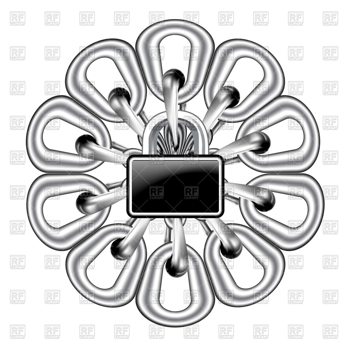 1198x1200 Metal Chain And Lock In Heart Shape Royalty Free Vector Clip Art