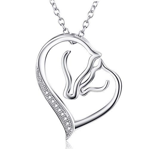 500x500 925 Sterling Silver Mother And Child Horse Head Heart Shape