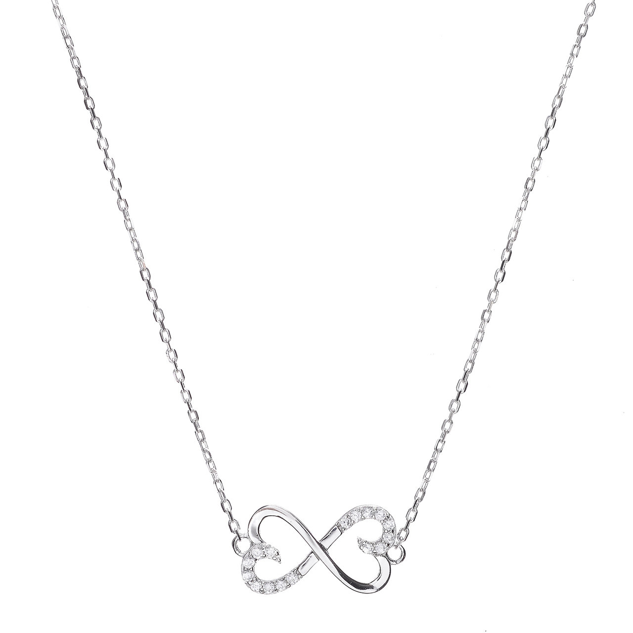 1280x1280 Sterling Silver Cz Infinity Heart Necklaces