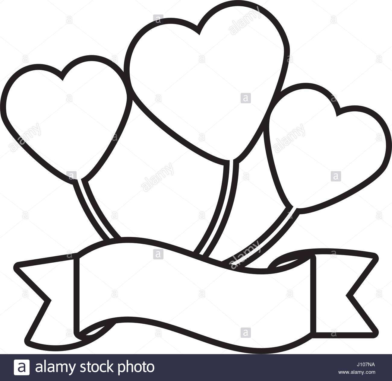 1300x1262 Balloon Heart Ribbon Decorative Outline Stock Vector Art