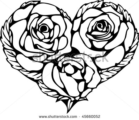 450x389 Rose Black And White Clipart