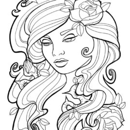 268x268 Rose Coloring Pages For Adults All About Coloring Pages