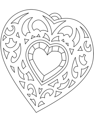 371x480 Heart Shaped Medallion Coloring Page Free Printable Coloring Pages