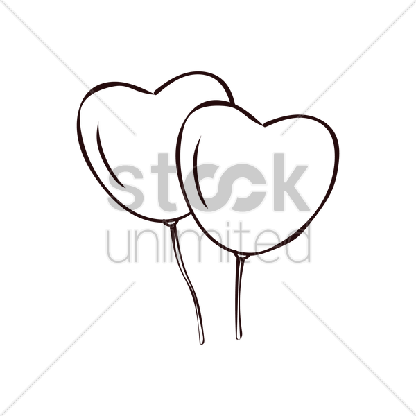 600x600 Heart Shaped Balloons Vector Image