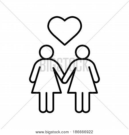 450x470 Lesbian Couple Linear Icon. Thin Vector Amp Photo Bigstock