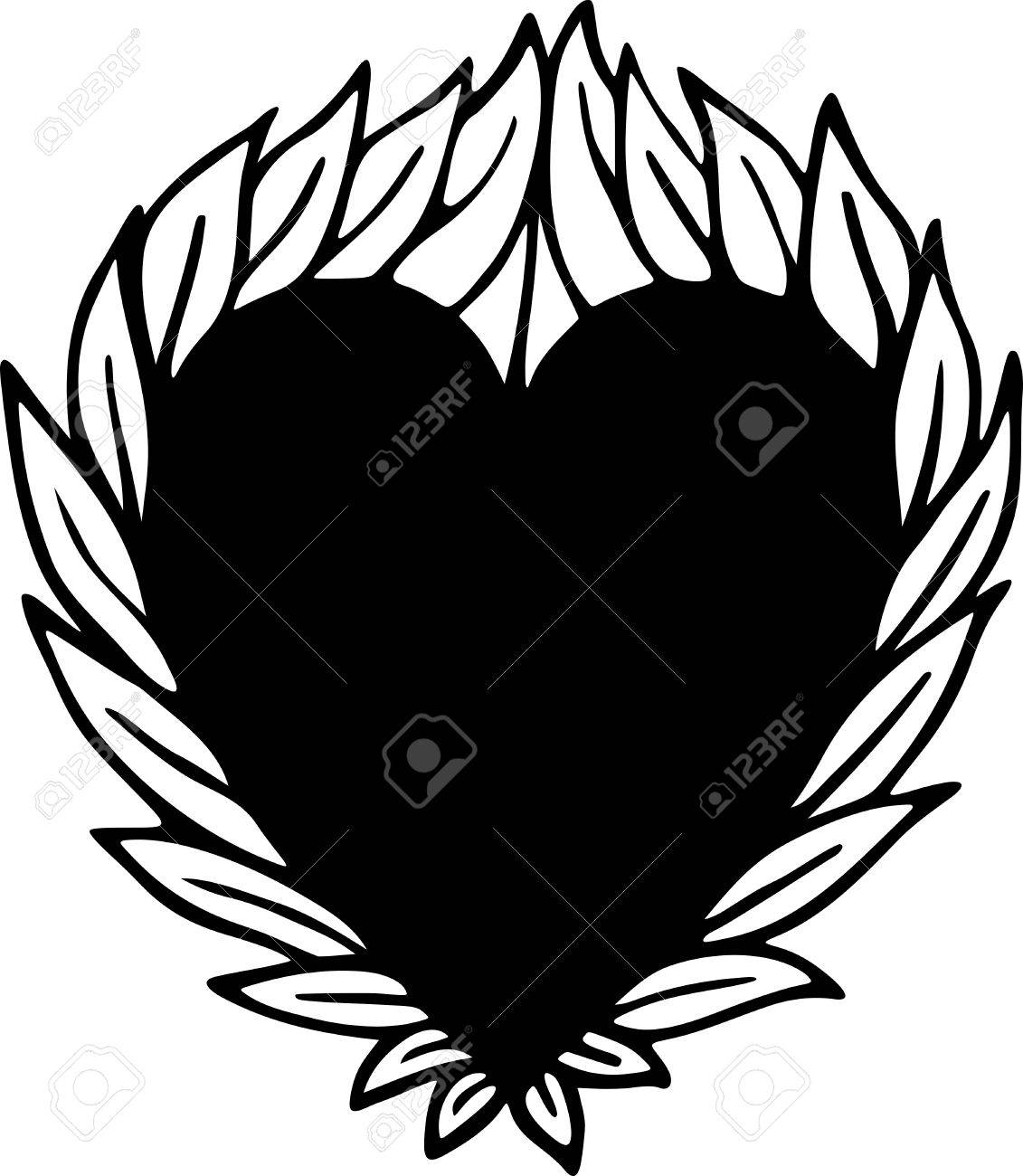 1131x1300 Simple Black And White Line Drawing Of A Heart Shape Surrounded