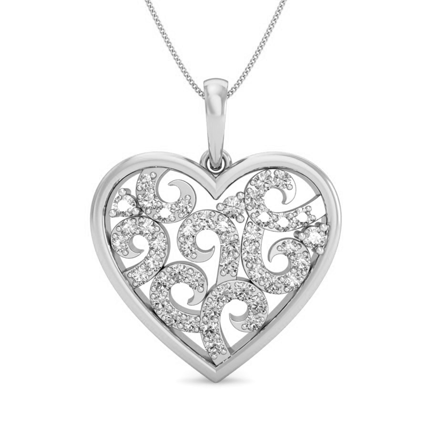 1500x1500 Heart Shaped Diamond Pendant Love 0.32 Ct Certified Gold