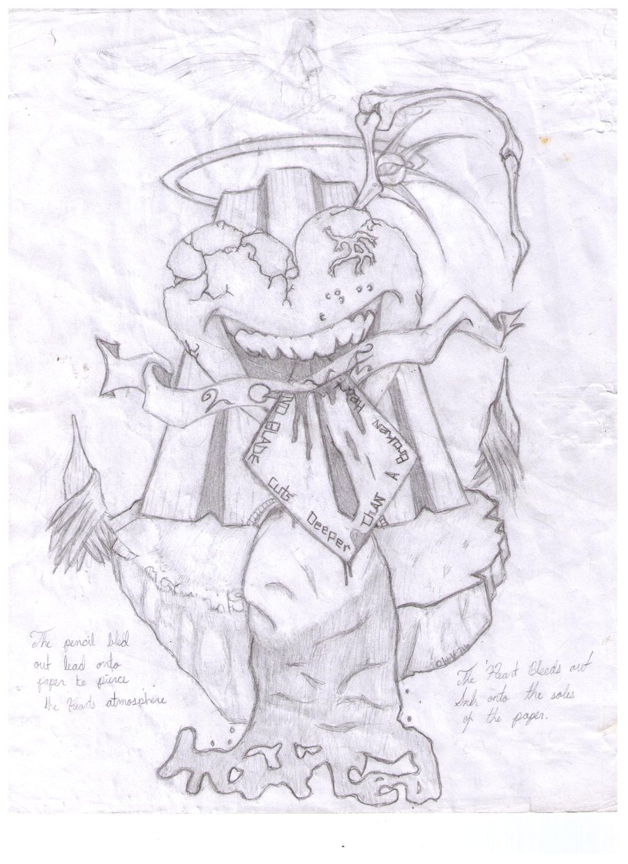 900x1238 Broken Heart Sketch By Wolf716