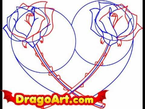 480x360 How To Draw A Heart With A Rose, Step By Step