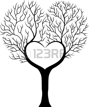 377x450 Tree Branch Cartoon In Shape Of Heart Royalty Free Cliparts