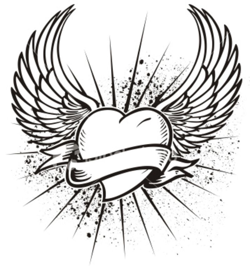 800x852 39 Awesome Drawings Of Hearts With Angel Wings Images Angel'S