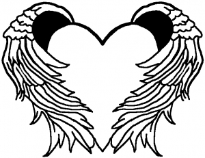 300x231 Heart With Wings Decal Car Or Truck Window Decal Sticker